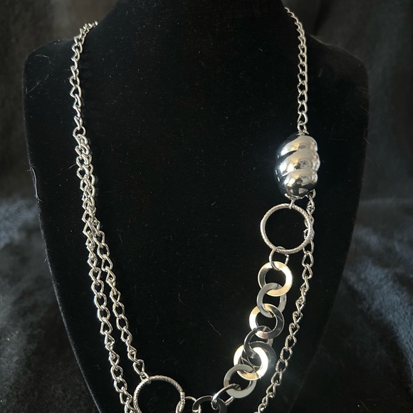 Silver Multi-Chain Necklace - Picture 2 of 6